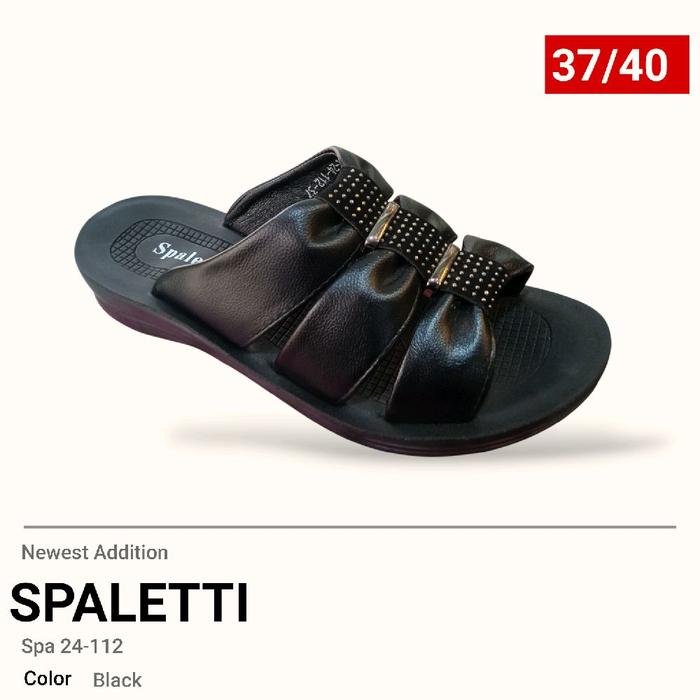 Spaletti Spa 24-112 Sandal Wanita Original Hitam Terbaru dengan Desain Elegan dan Nyaman