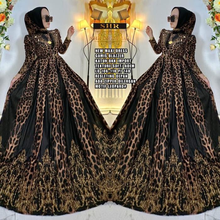 MEW SHR MAXI DRESS BELEZER LEOPARD MACAN ORI SHR 100%