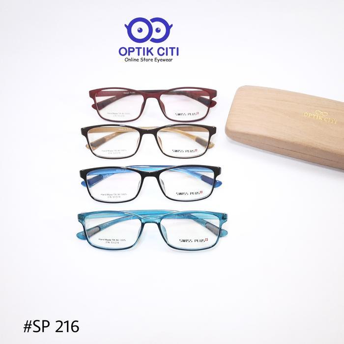 frame kacamata pria wanita swiss plus 216 super lentur dan ringan ori