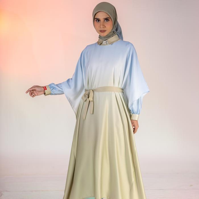 [Dauky] New Arrival Gamis Kaftan Ombre Limeted L Dress Kaftan Ombre