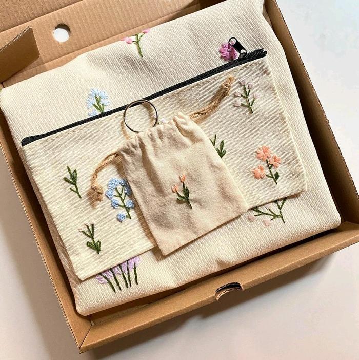 dompet tas kecil tas koin sulam benang Wanita