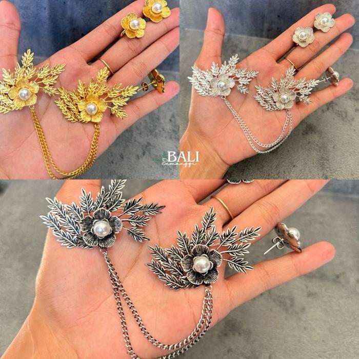 Set bros kancing arunika skrup gold / bakar / silver hiasan kebaya bali
