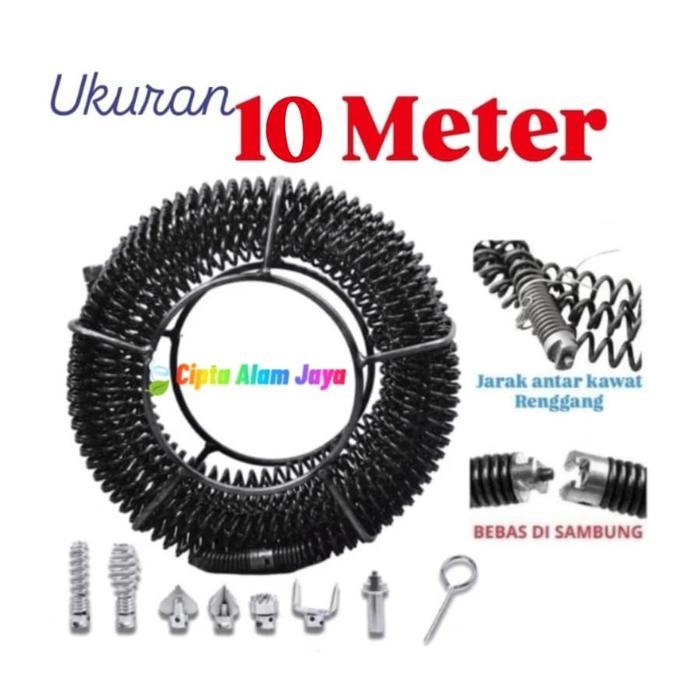 Kawat spiral alat pembersih pipa saluran air mampet 10 Meter Pipe Cleaner - Alat Pembersih Saluran P