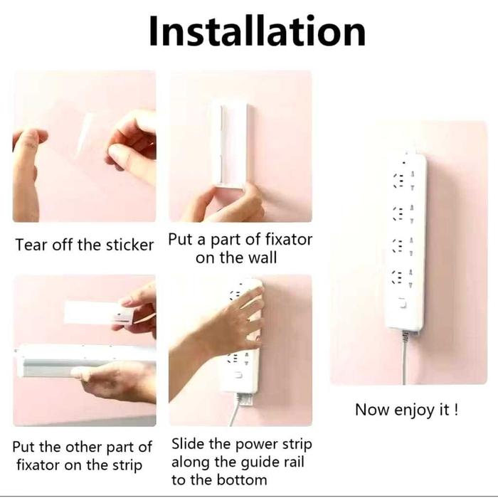 Holder Stop Kontak Colokan Listrik Tempel Dinding / Fixator Socket Stop Kontak - Paku Kayu Double Ta