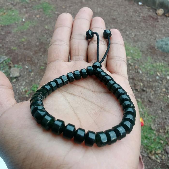 gelang tasbih giok black Jade hitam pekat original aceh