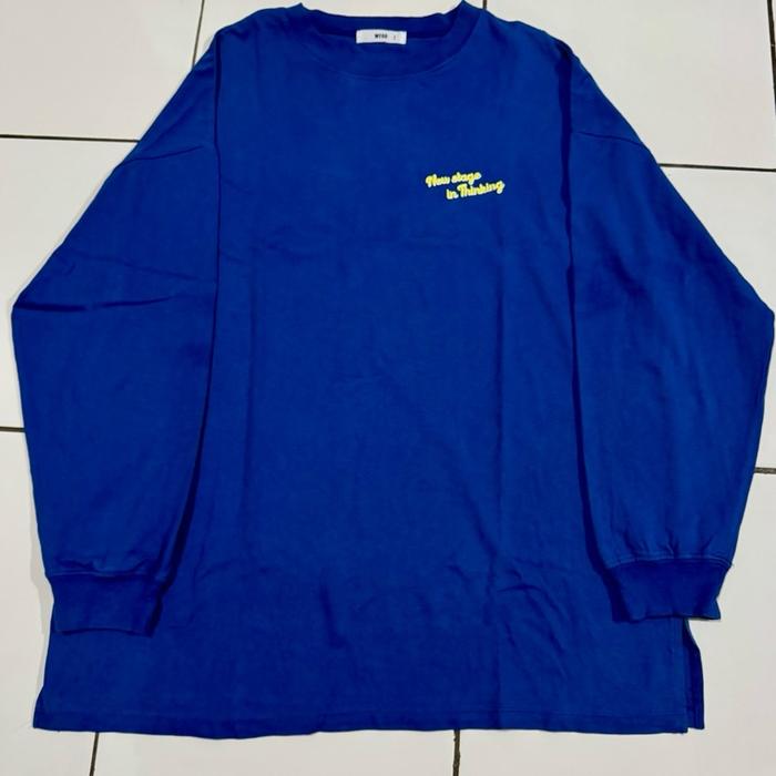 Sweater Crewneck Wego Japan Biru - Size L