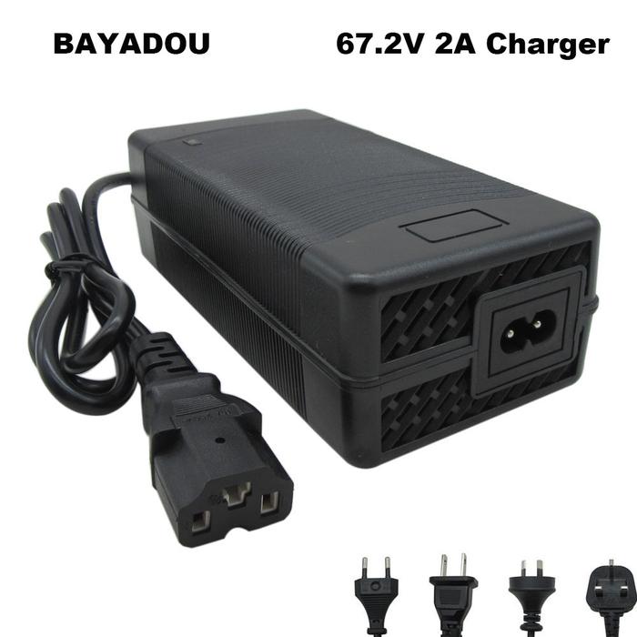 16S 60V Li ion Charger 67.2V 2A 67.2 Volt Lithium Adapter T/PC/IEC