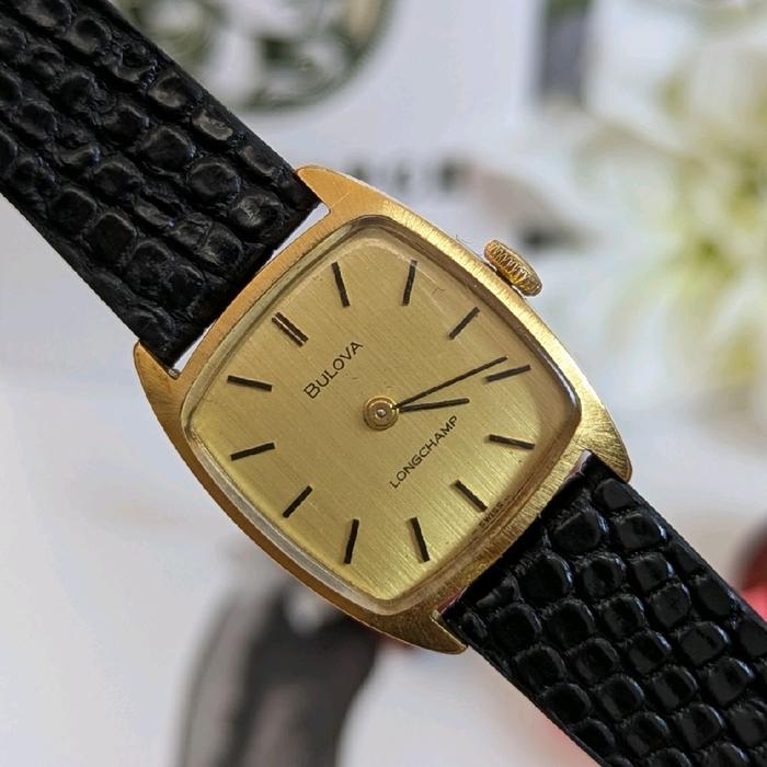 Vintage Bulova Longchamp Gold Square