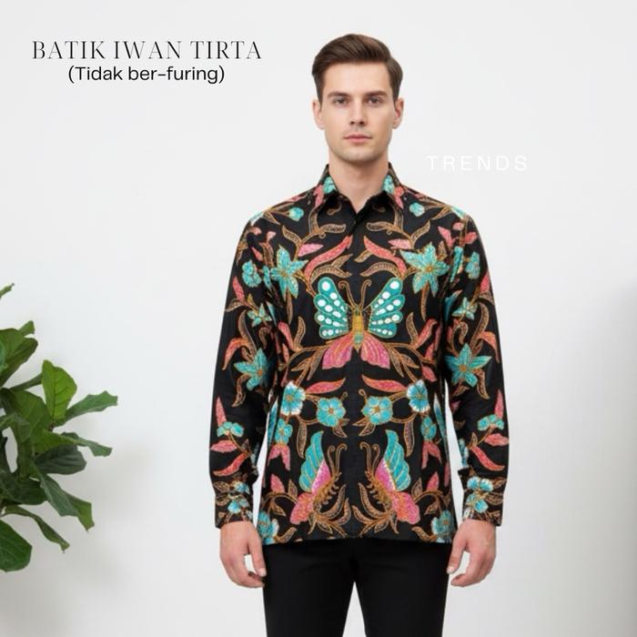Kemeja Batik Motif Iwan Tirta, Batik Pria Lengan Panjang Terbaru, Kemeja Batik Formal Dengan Motif B