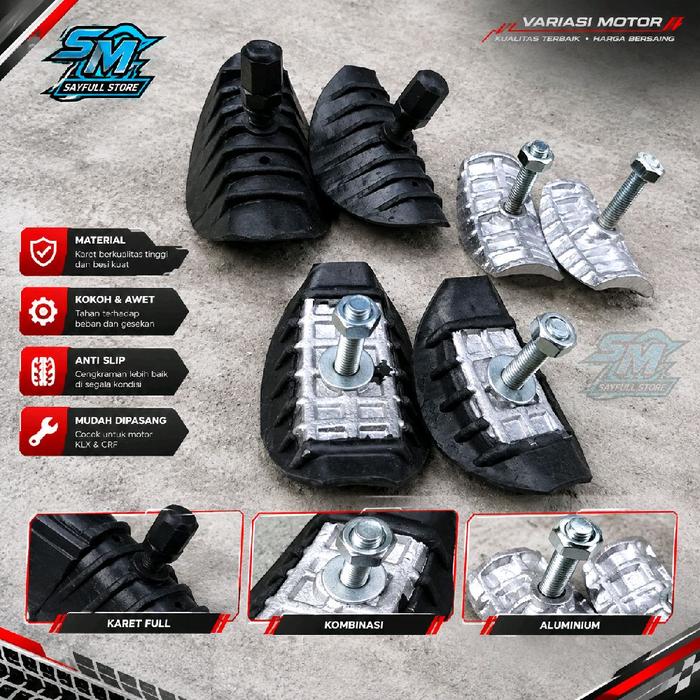 Stoper Ban KLX Stoper KLX Stoper Trail Stoper Ban Trail Stoper CRF Stoper Ban CRF Alumunium Karet