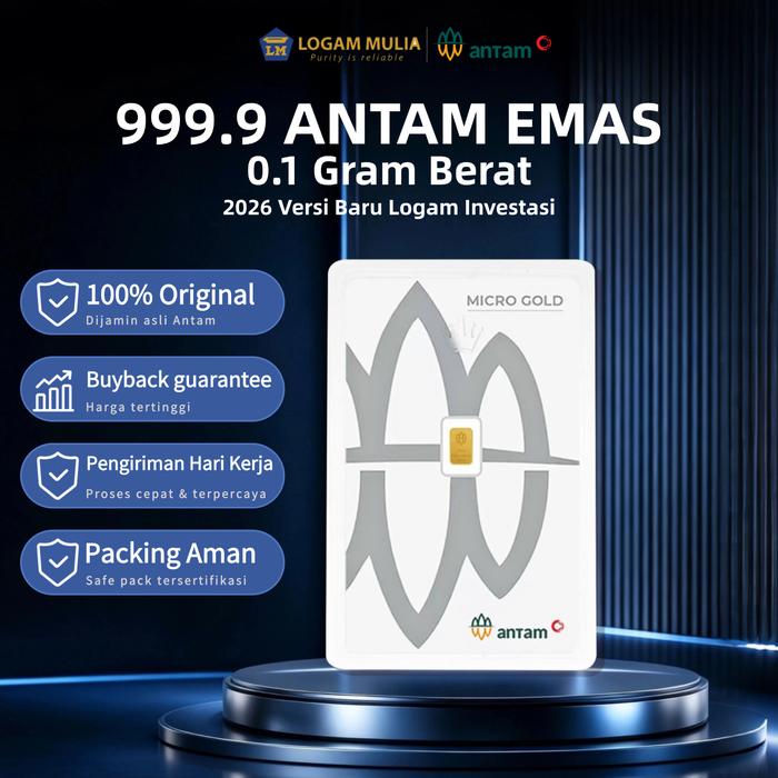 Antam Logam Mulia Certicard Emas Batangan 0.1 Gram, LM Antam