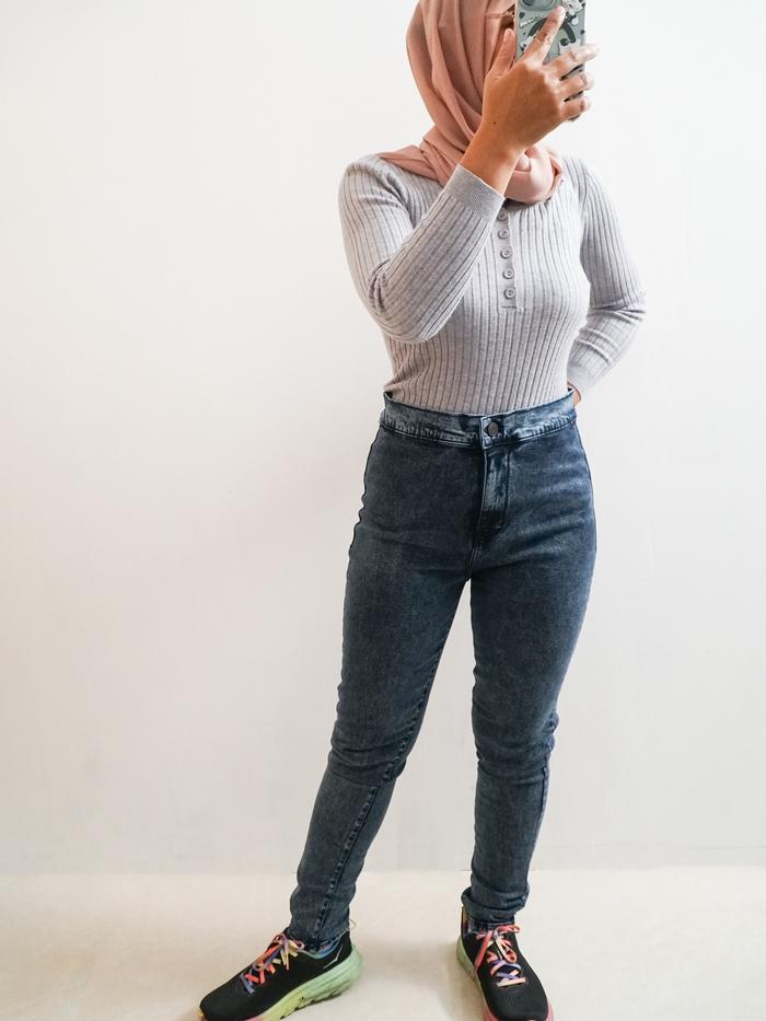 Celana Jeans Wanita Highwaist GET IT Snow Black RL1200202 Premium Denim Polos | Soft Jeans Denim