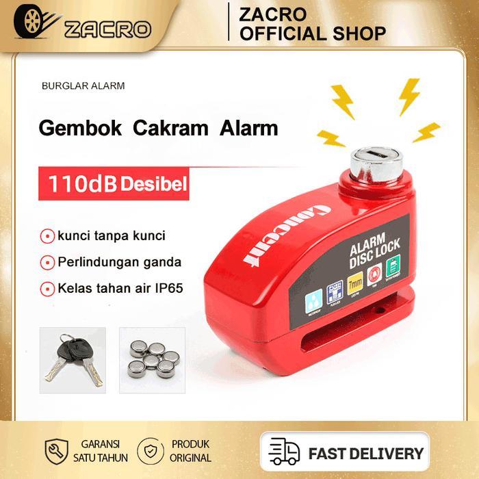 Sale Zacro Gembok Alarm Cakram Motor / Alarm Disc Lock Waterproof Ip65 / Gembok Motor Cakram