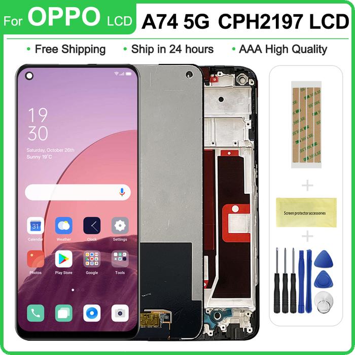 6.5'' Original For OPPO A74 5G CPH2197 CPH2263 LCD Display Touch