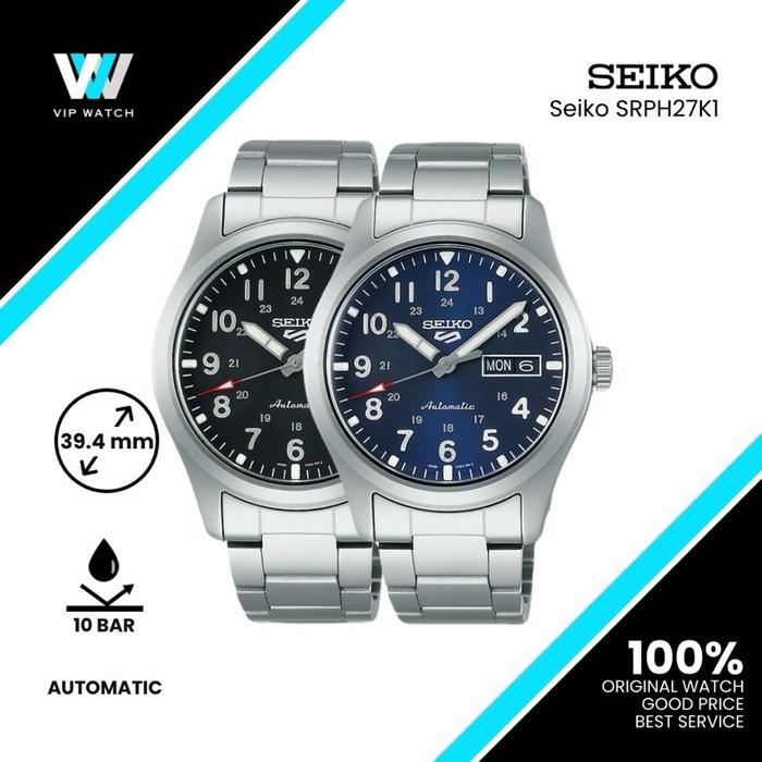 Seiko SRPG29K1, Seiko SRPG27K1 Jam Tangan Pria Automatic Militery Cal.4R36 Stainless Steel 39.4mm 10