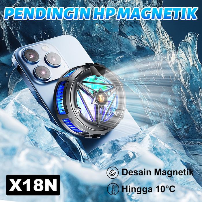 [COD]Kipas Mini Kipas Pendingin Hp Gaming Magnetik Lampu RGB Hingga 10 Derajat Celcius Kipas Pending