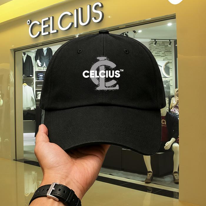 Topi CELCIUS Casual Baseball Cap - Warna Hitam Putih, Trendy untuk Pria, Wanita & Remaja