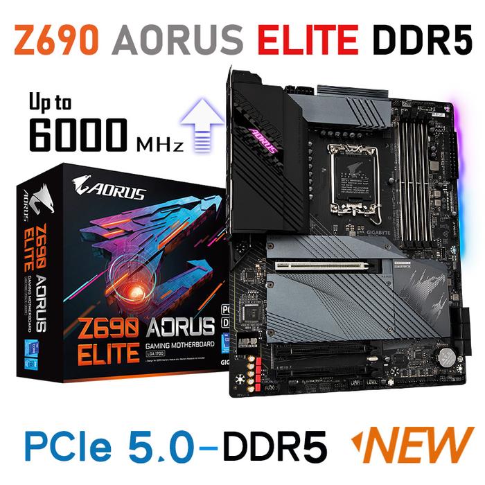 Socket LGA 1700 Motherboard DDR5 6000MHz GIGABYTE Z690 AORUS ELITE