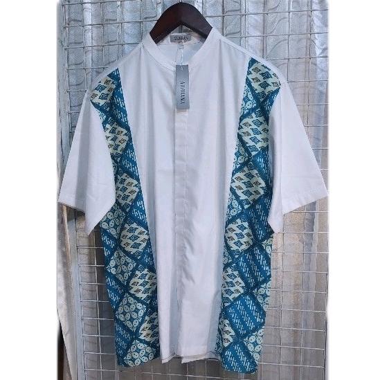 gamis elegan! couple lakilaki dan perempuan putih kombi batik by:Adzhani