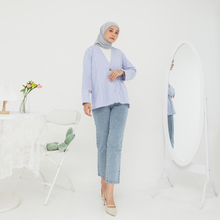 NEW RILLEY - Blazer Salur Nisrina Outer Wanita Luaran Jaket