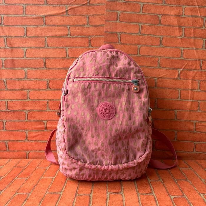 TAS RANSEL KIPLING WANITA SECOND BRANDED NILON PINK / TAS KIPLING RANSEL WANITA