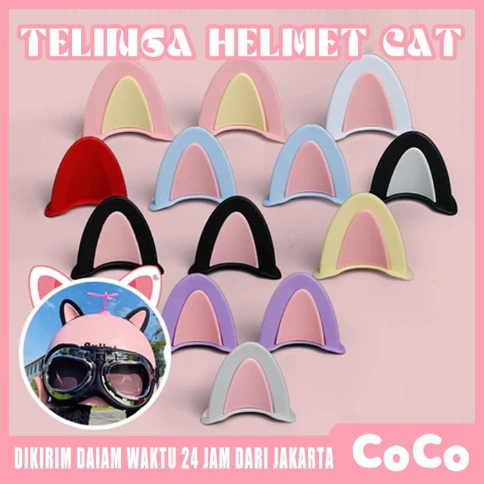 Accesories Helm Kuping Kucing Helmet Cat Biker Motorcycle Cosplay Decorasi Nekomimi Hiasan Mobil Lis