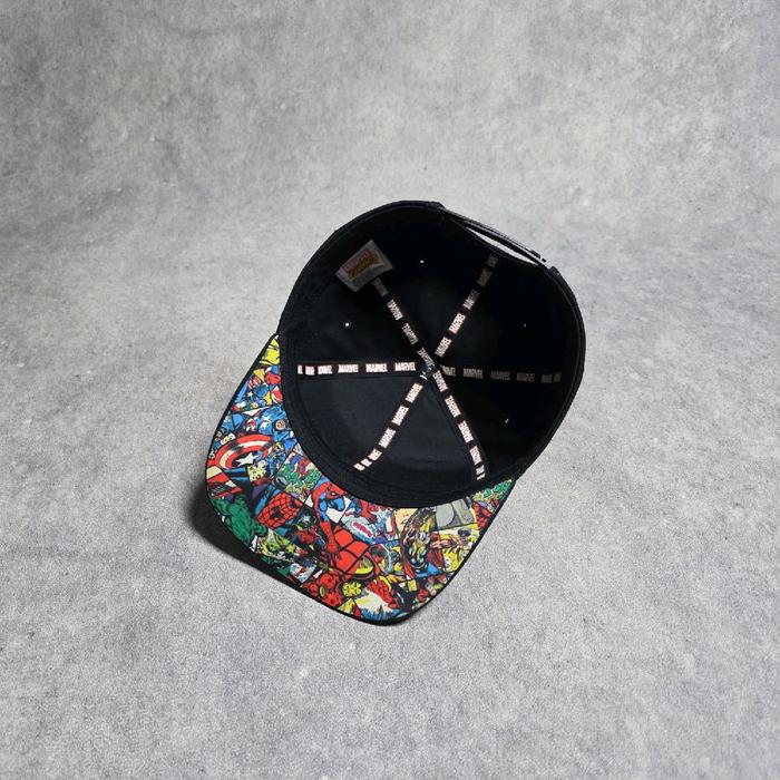 TOPI MARVEL BOX LOGO SUBLIMATED BILL SNAPBACK HATS OFFICIAL MARVEL COMICS