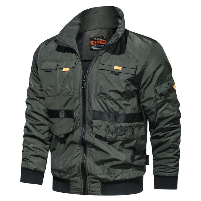 Tizzly - Harrington PIlot Army, Bomber Jaket Keren Lembut Tebal Pria Nyaman Distro Fit Gunung Waterp