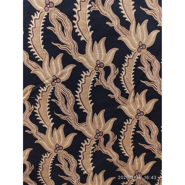 Kain Batik Katun Batu Raden 5858 VAR5 Rumput Hitam Tanah