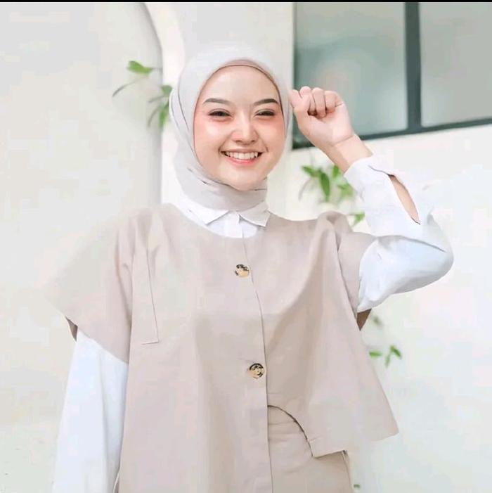 Qahira.id - Lala Setelan Wanita Katun RAMI Rok & Vest Setean Bangkok Korea Mewah Jumbo Flexibel Baju