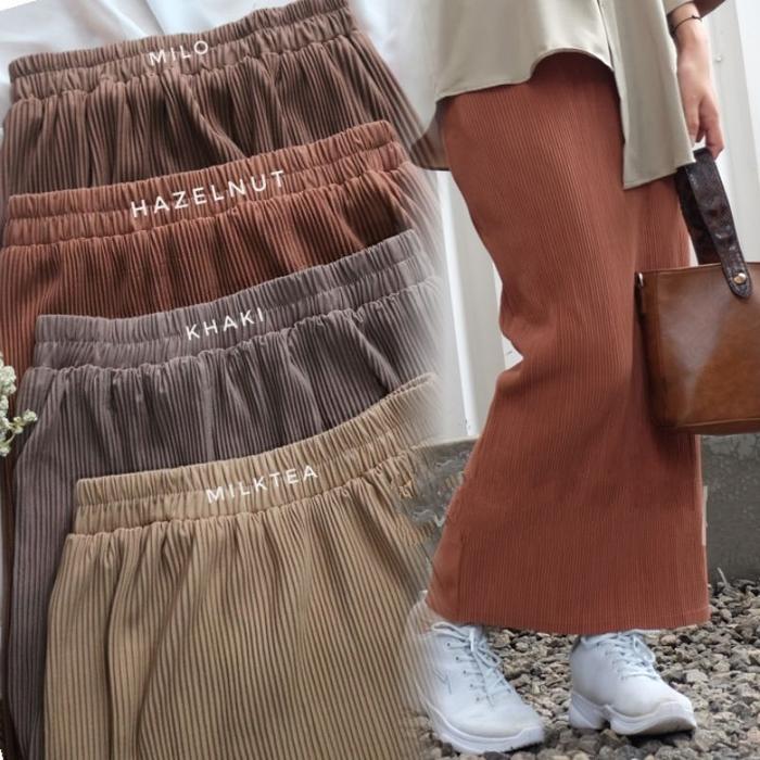 Promo Rok Span Plisket Lidi Hyget Premium Rok Panjang Jumbo Melar FIt XXL COD