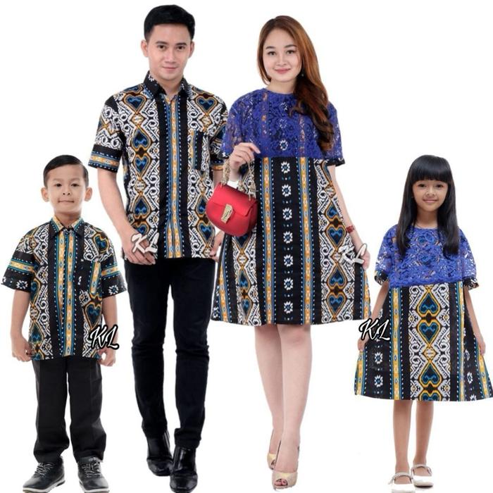 Set Couple Keluarga Brokat mix Batik Katun / Couple set Natal / Couple Seragam Gereja Keluarga/ Dres