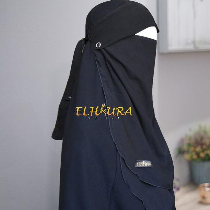 Niqab bandana poni kancing sifon silk elhaura Muslim