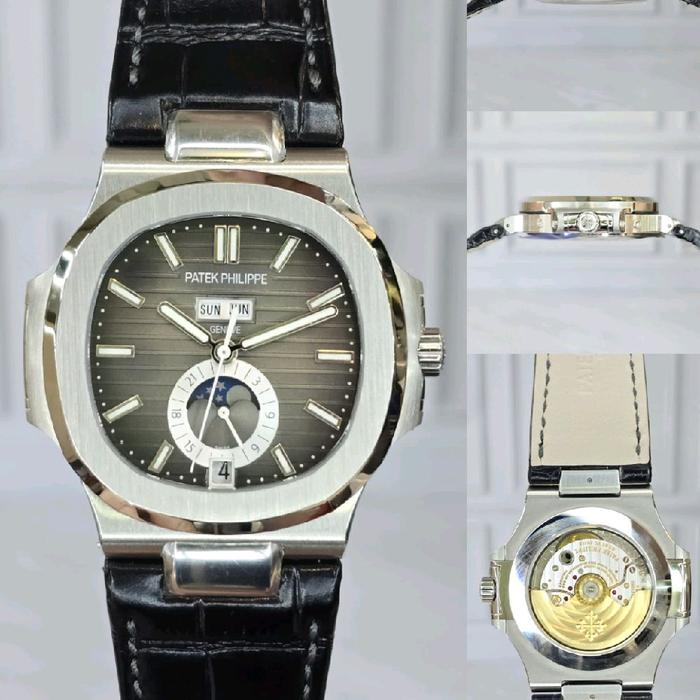 PATEK PHILIPPE NAUTILLUS MOONPHASE 5726 AUTOMATIC MOVEMENT 40MM DIAL GRAY