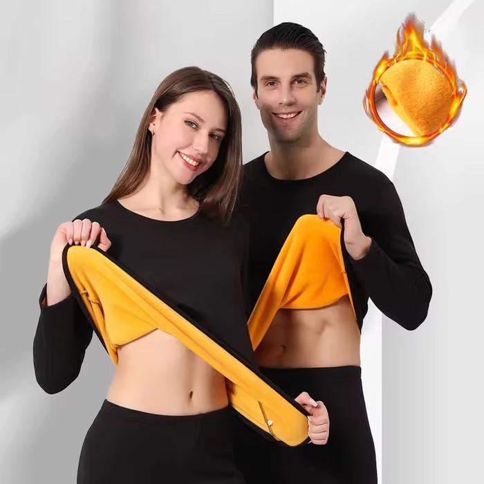 LongJohn Thermal Import Pakaian Baju Dalam Hangat Bulu LongJohn Musim Dingin Pria & Wanita Tebal Saf