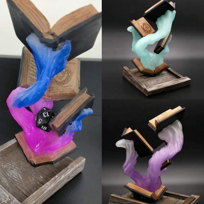 Magic Dice Tower Magic Book Dice Tower Collection Resin Statue Sculpture Decor For Rpg & Dnd Player