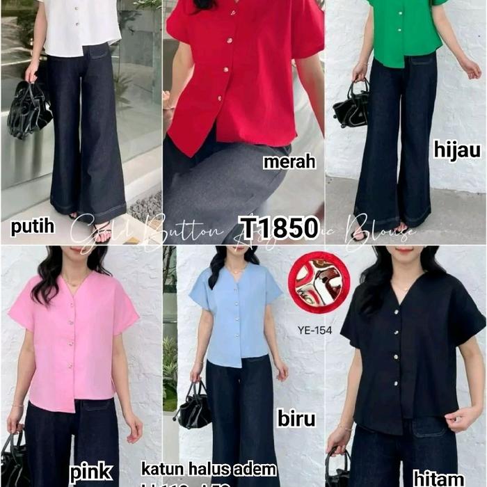 T1850 Blouse polos kancing mas
