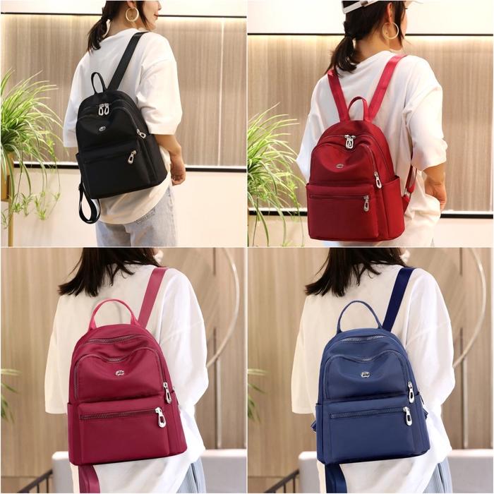 RW CHIB – Tas Ransel Wanita Polos | Mini Backpack Korea Simple Kekinian | Tas Punggung Cewek Nylon I