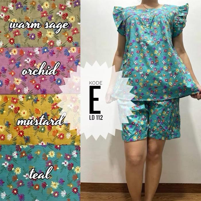 Piyama All Size You Can See Geber Celana Pendek Lokal Busui Pajamas Motif Wanita Baju Setelan Katun 