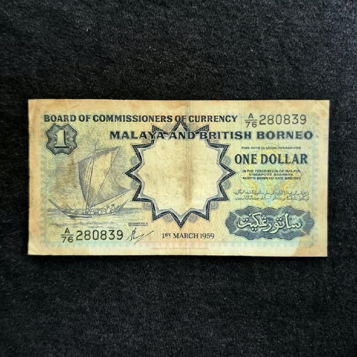 Uang Kuno 1 Dollar/Ringgit Malaya and British Borneo Tahun 1959