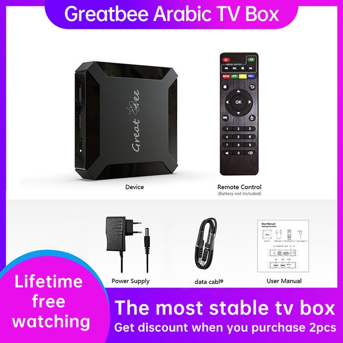 Android 10 1G 8G Free For Life Set Top Box Great Bee Arabic TV Box