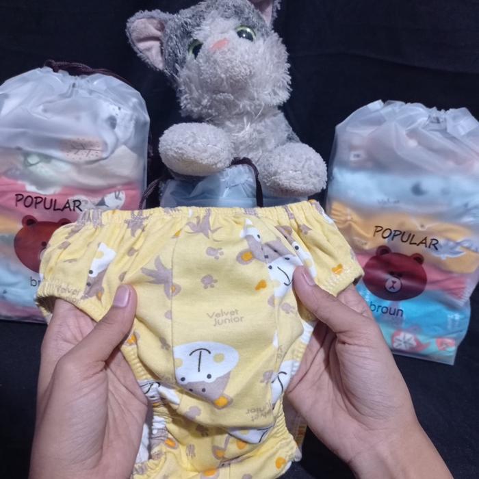 20 PCS Celana Dalem Anak Laki laki dan Perempuan 1-5th Kemasan Pouch Motif Fashion Pakaian Dalam Cuc