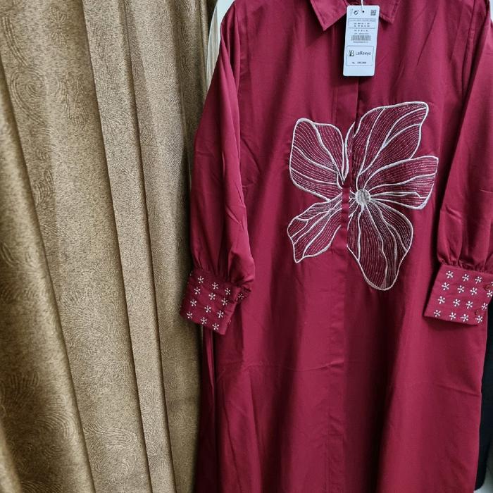 Dress Wanita Dewasa Gamis LaReeya Katun Linen LD 110PB 138 Busui Friendly Wudhu Friendly Muslim
