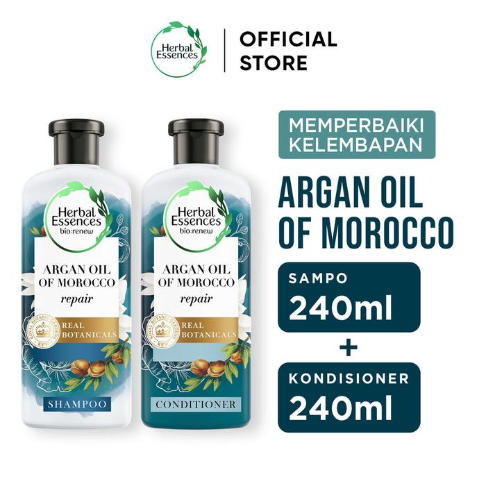 Herbal Essences Sampo dan Kondisioner Repair Argan Oil Perawatan Rambut 240ml / Herbal Essences Sham