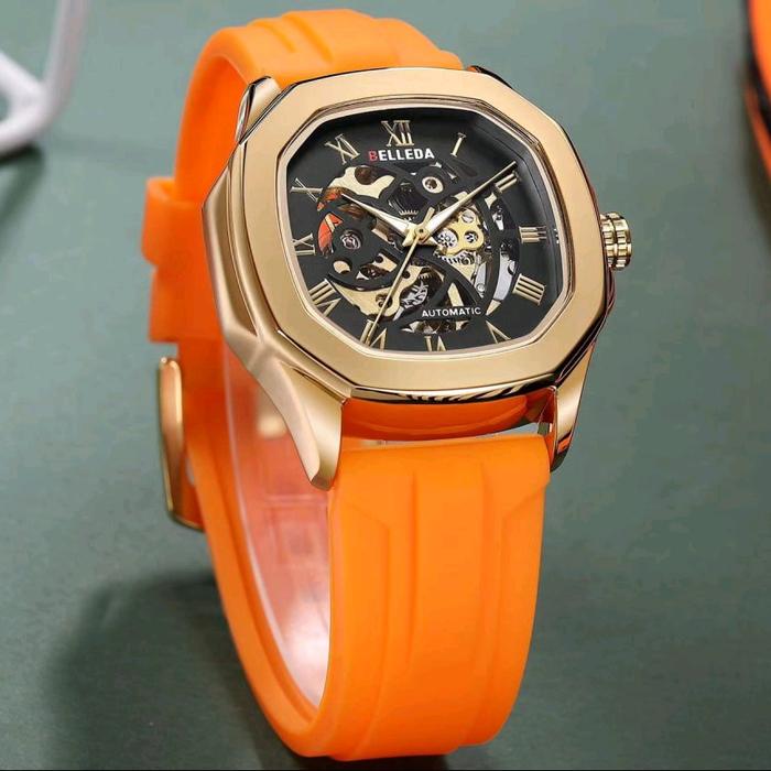 Jam tangan pria ORIGINAL Belleda 9484 rubber metic Aksesoris