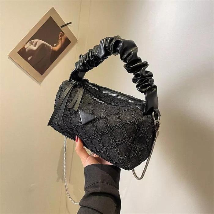 BELIBAG Tas Selempang Wanita Jeans Terbaru Tali Rantai Mini Sling Bag  H003