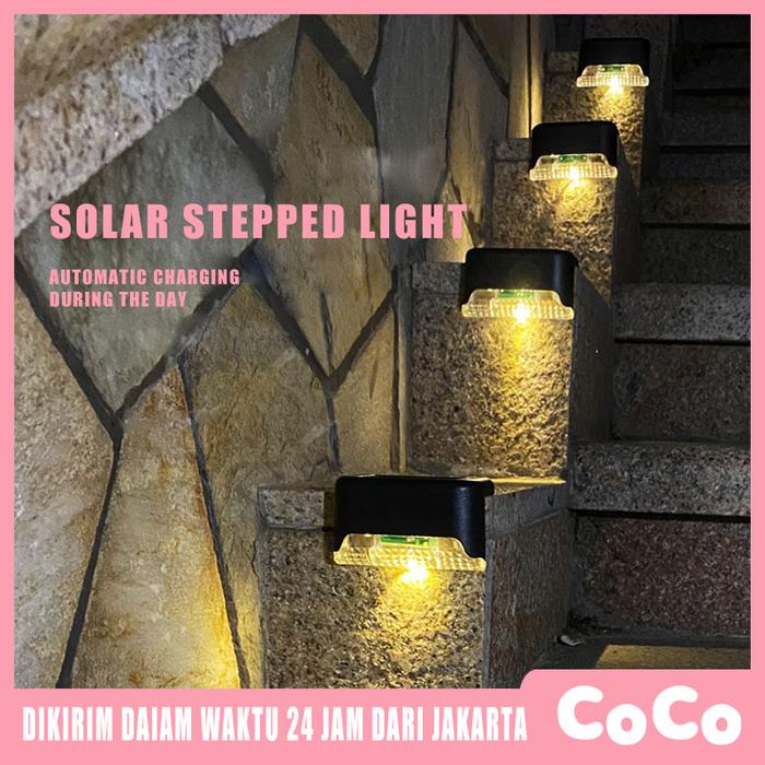 4Pcs Lampu tangga Tenaga Surya /Lampu Pagar Tangga Matahari