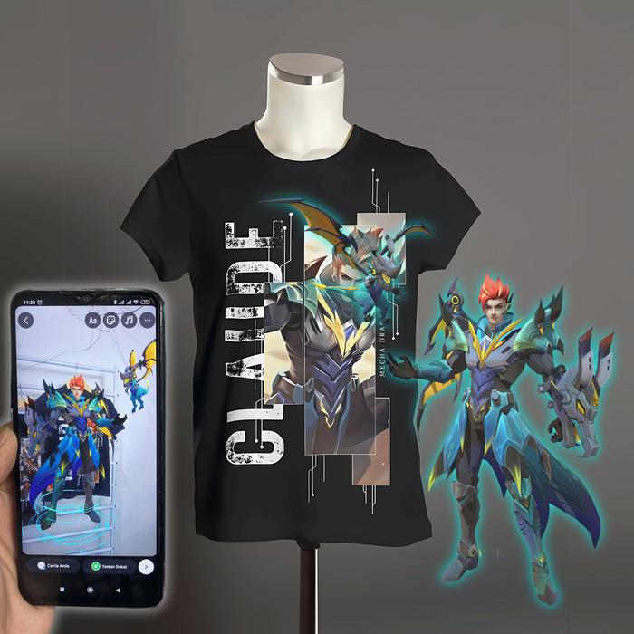 Vitutee Kaos mobile legend Claude, Augmented Reality Tshirt Kaos anak 3D