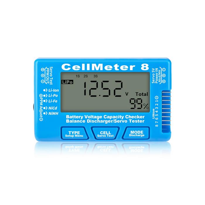 RC Cellmeter 8 Digital Battery Capacity Checker Controller Tester Voltage Tester for Li-Ion NiMH Nic