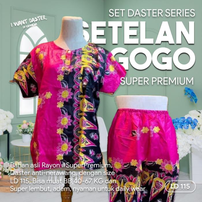 Setelan Daster Gogo Cantik Baju Atasan dan Bawahan Pendek Kekinian Motif Bunga Batik Abstrak Terbaru